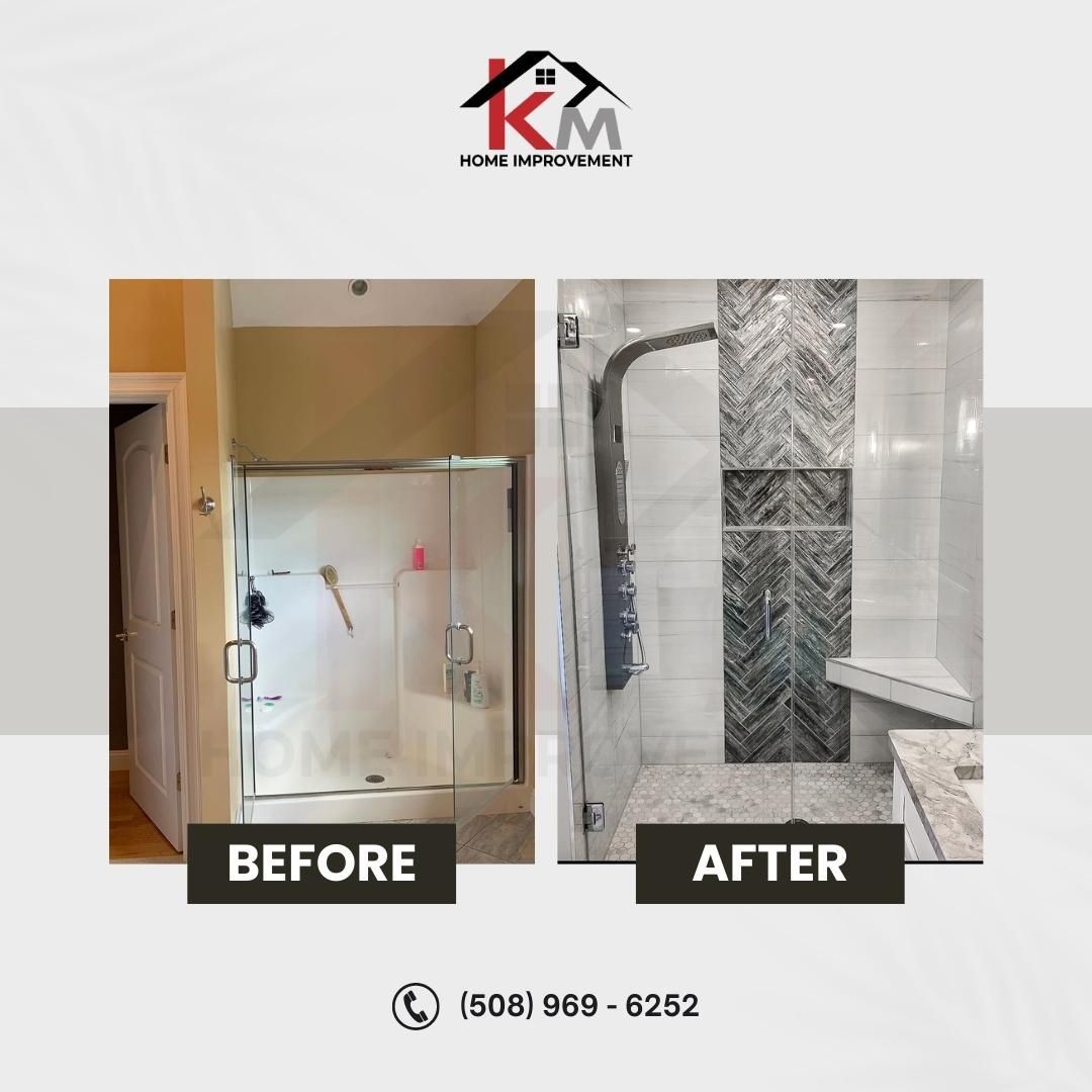 Before After Bathroom With Glass